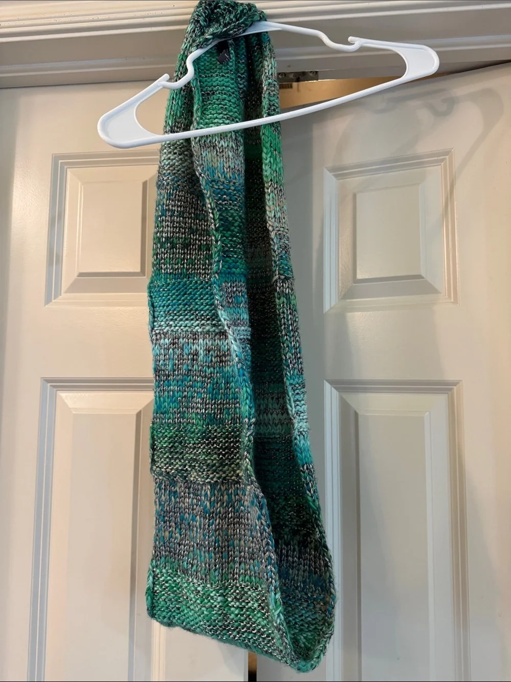 The Limited Knit Infinity Scarf in Teal and Gray